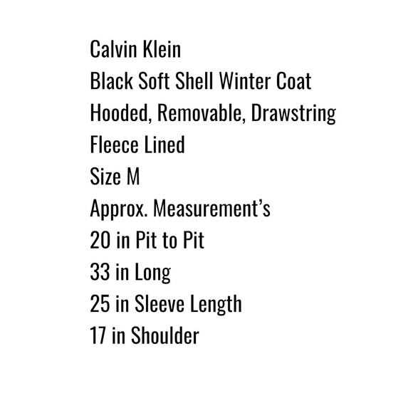 Calvin Klein Coat Jacket Women's SZ M Black Soft Shell Insulated Hood Detach - Picture 2 of 14